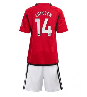 Manchester United Christian Eriksen #14 Hjemmebanesæt Børn 2023-24 Kort ærmer (+ korte bukser)